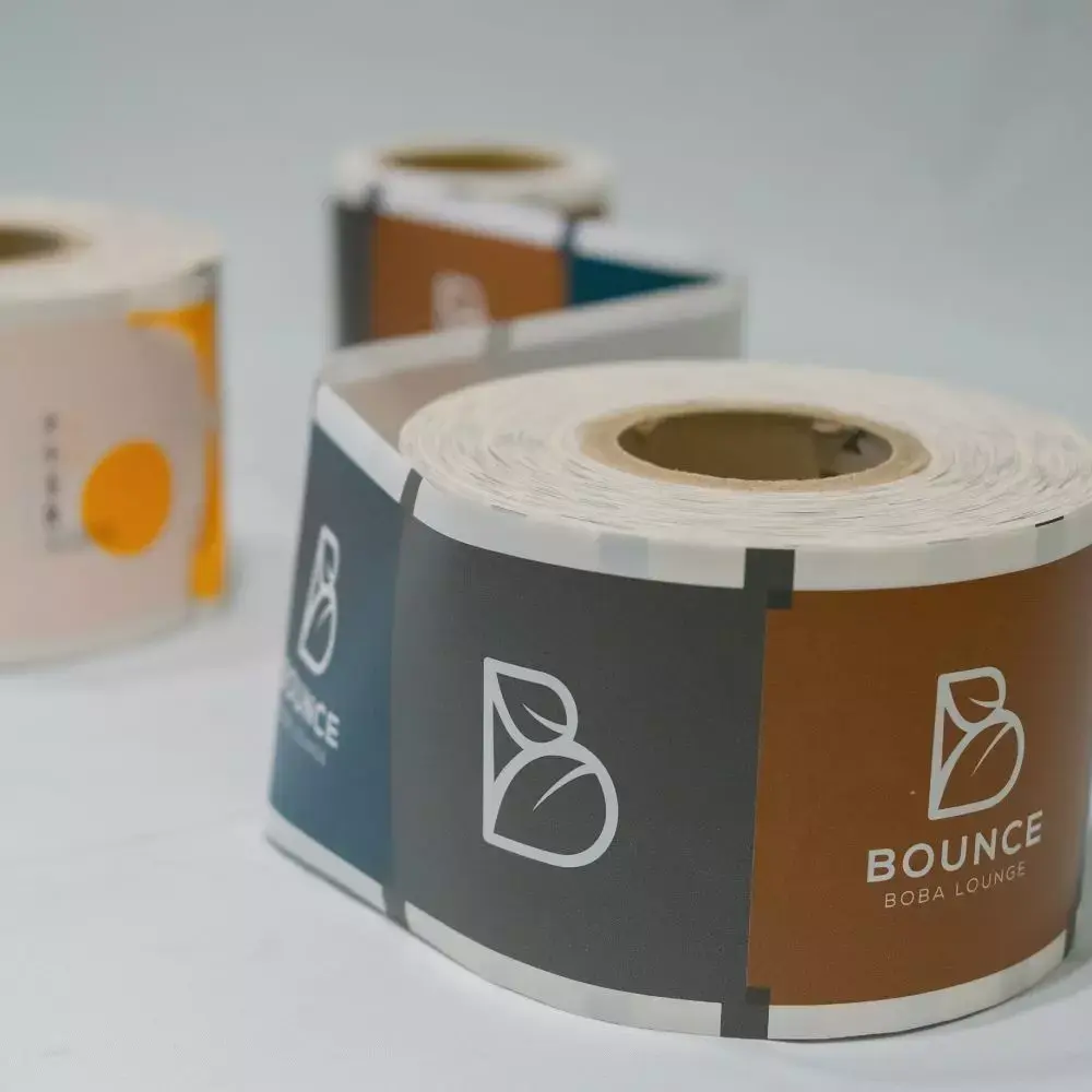 Película de vedação com logotipo personalizado para vitrine